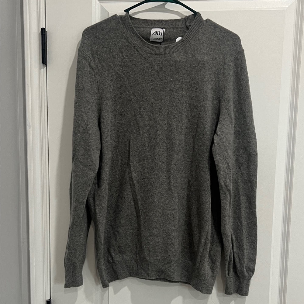 Zara Men's Charcoal Crewneck Sweater
